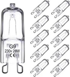 Domira 12X G9 Halogen Bulbs 28W Dimmable Long Lasting Warm White Light For Ovens Wax Burners Cooker Hoods And Ceiling Lights - thumbnail 1