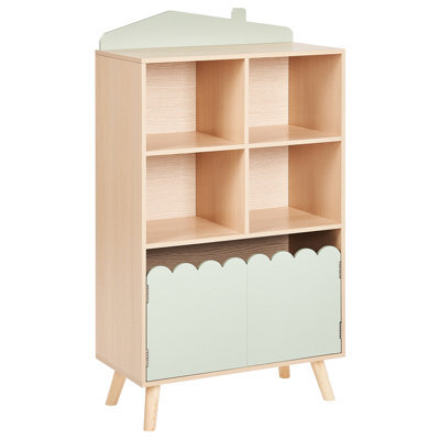 Beliani 2 Tier Shelving Unit Lackey 105 Cm Light Green - image 1