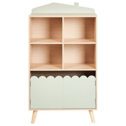 Beliani 2 Tier Shelving Unit Lackey 105 Cm Light Green - thumbnail 6