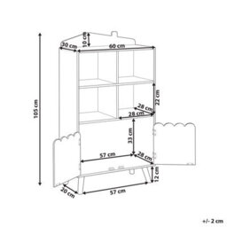 Beliani 2 Tier Shelving Unit Lackey 105 Cm Light Green - thumbnail 3
