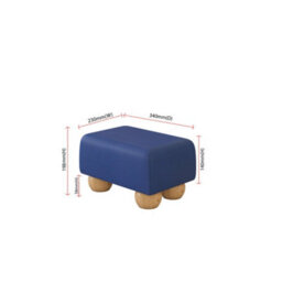 Cornflower Blue Natural Wood Bun Feet Faux Leather Small Footstool  Handmade Uk By Footstools Direct - thumbnail 2