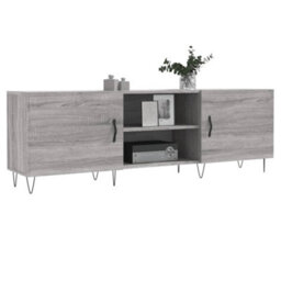 Berkfield Sturdy Tv Cabinet Grey Sonoma 150X30X50 Cm Engineered Wood - thumbnail 3