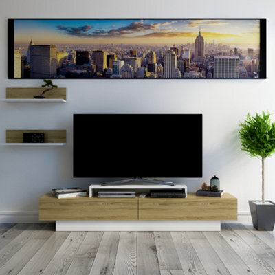 Decorotika Lusi Tv Stand Tv Unit For Tvs Up To 80 Inch Oak White - image 1