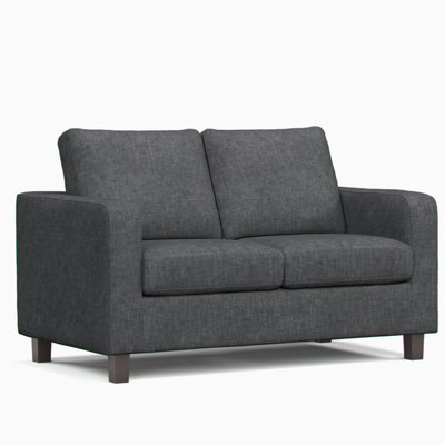 Furnishings For Less UK York Grey Turin Fabric Boxed Arm 2 Seater Sofa - image 1