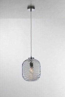 Luminosa Lighting Luminosa Nereide Glass Ceiling Pendant, Blue, E27