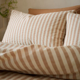 Pineapple Elephant Cotton Rich Woven Stripe Single Duvet Cover Set With Pillowcase Clay - thumbnail 2