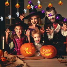 3-Pack 29.4Ft Halloween String Lights, 60 Led Orange Pumpkin Purple Bat Spider, Battery Powered For Indoor Outdoor Decor - thumbnail 2