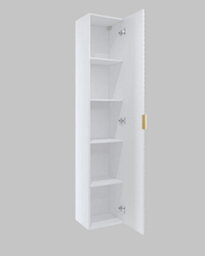 Arte Laura 17 Tall Bathroom Cabinet H1860mm W350mm D350mm - White Gloss Finish - thumbnail 4