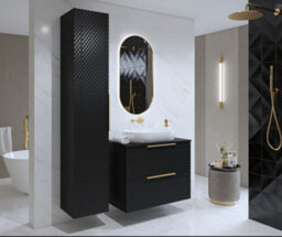 Arte Laura 17 Tall Bathroom Cabinet H1860mm W350mm D350mm - White Gloss Finish - thumbnail 7