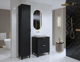 Arte Laura 17 Tall Bathroom Cabinet H1860mm W350mm D350mm - White Gloss Finish - thumbnail 8
