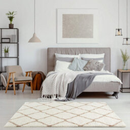 The Rugs Moroccan Shaggy Rugs And Runners Soft  High Pile Ivory And Beige Living Room Kitchen Hallway 730 - thumbnail 5