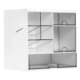 3 Drawers Storage Box Desktop Cosmetic Makeup Organiser Unit Stationery Holder - thumbnail 1