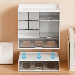 3 Drawers Storage Box Desktop Cosmetic Makeup Organiser Unit Stationery Holder - thumbnail 3