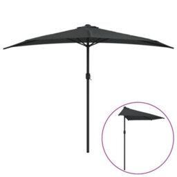 Berkfield Balcony Parasol With Aluminium Pole Anthracite 300X150 Cm Half - thumbnail 2