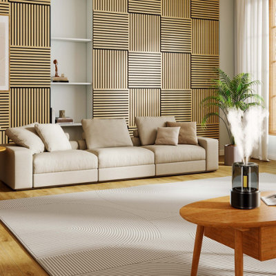 AVER-GROWTH 4-Piece Modern Wooden Acoustic Wall Panels 60 X 60 Centimetres - Light Oak Finish - image 1