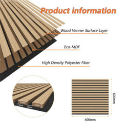 AVER-GROWTH 4-Piece Modern Wooden Acoustic Wall Panels 60 X 60 Centimetres - Light Oak Finish - thumbnail 2