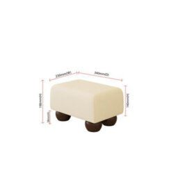 Snow White Mahogany Wood Bun Feet Faux Leather Small Footstool  Handmade Uk By Footstools Direct - thumbnail 2