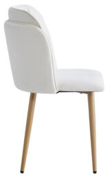 Nordlys Set Of 2 Metal And Beige Fabric Dining Chairs Vintage Style Dining Room - thumbnail 5