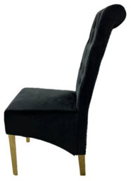 Stratus Interiors 1 Pcs Tall Velvet Dining Chair With Gold Ring Knocker & Gold Legs - Black - thumbnail 8