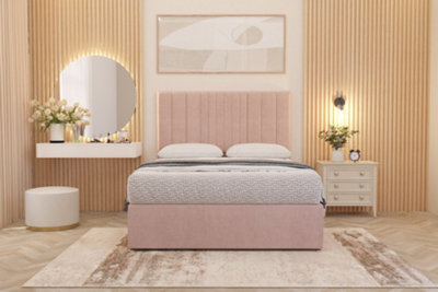 Somnior Beds Somnior Alexas Divan Bed Set With Midnight Pocket Sprung Mattress And Headboard Pink Plush - image 1