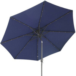 Sundaze 2.7M Blue Garden Parasol Umbrella With Solar Led Lights And Crank Tilt Function Outdoor Patio - thumbnail 3