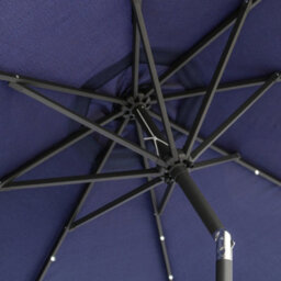 Sundaze 2.7M Blue Garden Parasol Umbrella With Solar Led Lights And Crank Tilt Function Outdoor Patio - thumbnail 4