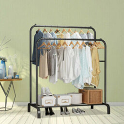 Double Clothes Rail Hanging Rack Storage Shelf - thumbnail 2