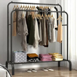 Double Clothes Rail Hanging Rack Storage Shelf - thumbnail 1