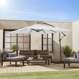 Sweeek - Offset Square Parasol 3X3M Off-White 300X295X250 Cm - Hardelot - thumbnail 6