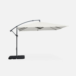 Sweeek - Offset Square Parasol 3X3M Off-White 300X295X250 Cm - Hardelot - thumbnail 2