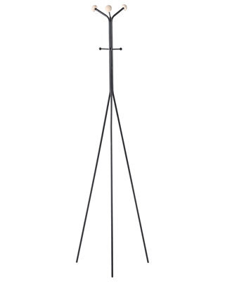 Wyld And Coco Havenhome Tripod Coat Rack 176Cm - Black Steel With Fir Wood Accents, 6 Hooks - image 1