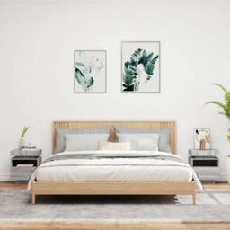 Berkfield Bedside Cabinets With Led Lights 2 Pcs Grey Sonoma 40X39X48.5 Cm - thumbnail 3