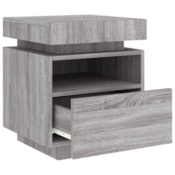 Berkfield Bedside Cabinets With Led Lights 2 Pcs Grey Sonoma 40X39X48.5 Cm - thumbnail 7