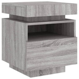 Berkfield Bedside Cabinets With Led Lights 2 Pcs Grey Sonoma 40X39X48.5 Cm - thumbnail 6
