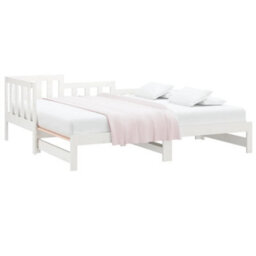 Vidaxl Pull-Out Day Bed Without Mattress White 2X(90X190) Cm - thumbnail 3