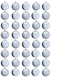 Christmas Tree World 10Cm Silver Bauble Set Shiny/matt (40 Pc) - thumbnail 2