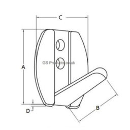 Stainless Steel Folding Hat & Coat Hook ( 28mm X 50mm ) - thumbnail 2
