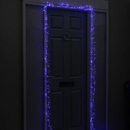 Samuel Alexander 5.5M 800 Led Ultrabrights Christmas Door Cluster Lights With Timer In Blue, Purple & White On Silver Wire - thumbnail 1