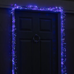 Samuel Alexander 5.5M 800 Led Ultrabrights Christmas Door Cluster Lights With Timer In Blue, Purple & White On Silver Wire - thumbnail 6