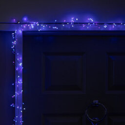 Samuel Alexander 5.5M 800 Led Ultrabrights Christmas Door Cluster Lights With Timer In Blue, Purple & White On Silver Wire - thumbnail 7