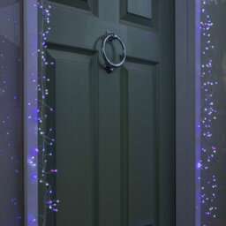 Samuel Alexander 5.5M 800 Led Ultrabrights Christmas Door Cluster Lights With Timer In Blue, Purple & White On Silver Wire - thumbnail 3