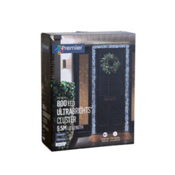 Samuel Alexander 5.5M 800 Led Ultrabrights Christmas Door Cluster Lights With Timer In Blue, Purple & White On Silver Wire - thumbnail 8