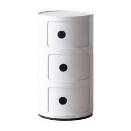 Living And Home White Cylindrical Multi Tiered Plastic Bedside Storage Drawers Unit Drawer Bedside Chest 58Cm H - thumbnail 5