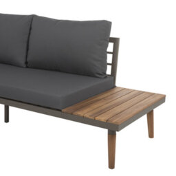 Beliani Garden Corner Sofa With Table 5 Seater Corato Acacia Wood Grey - thumbnail 7