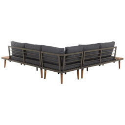 Beliani Garden Corner Sofa With Table 5 Seater Corato Acacia Wood Grey - thumbnail 8