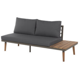 Beliani Garden Corner Sofa With Table 5 Seater Corato Acacia Wood Grey - thumbnail 9