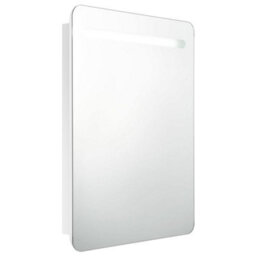 Berkfield Stylish Led Bathroom Mirror Cabinet Shining White 60X11X80 Cm - thumbnail 1