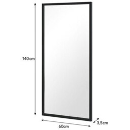 Melody Maison Large Black Rectangle Wall Mirror 60Cm X 140Cm - thumbnail 9