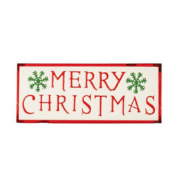 Samuel Alexander 57Cm Metal Merry Christmas Hanging Sign In Red & White With Green Snowflakes - thumbnail 9
