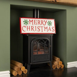 Samuel Alexander 57Cm Metal Merry Christmas Hanging Sign In Red & White With Green Snowflakes - thumbnail 6